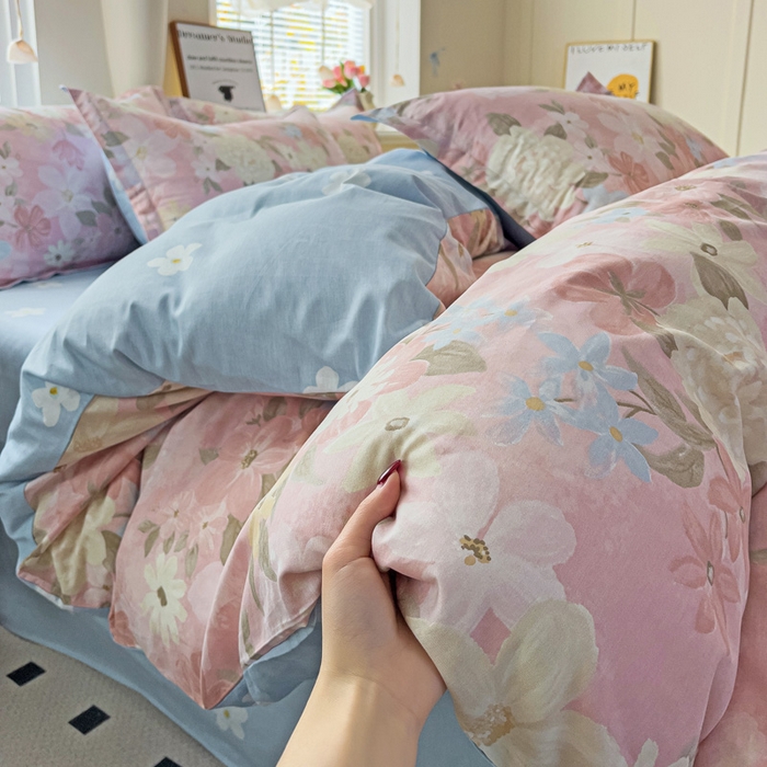 91家纺网 家纺一手货源 找家纺 依庭 2025春夏新款12868全棉纯棉印花卡通系列单被套 被套单件 萌心小熊