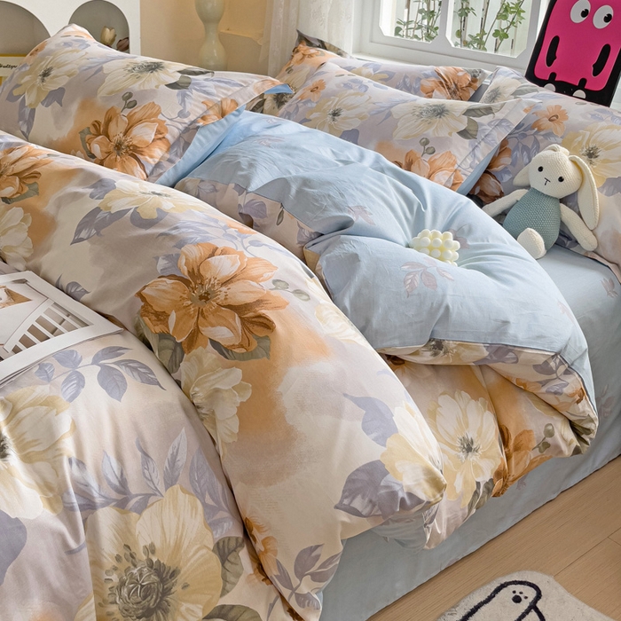 91家纺网 家纺一手货源 找家纺 依庭 2025春夏新款12868全棉纯棉印花卡通系列单被套 被套单件 楠得遇见