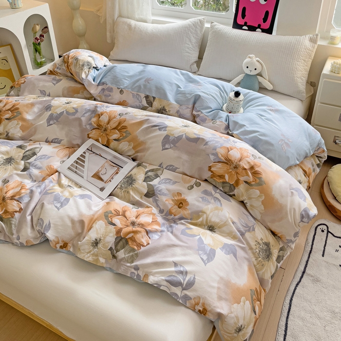 91家纺网 家纺一手货源 找家纺 依庭 2025春夏新款12868全棉纯棉印花卡通系列单被套 被套单件 楠得遇见