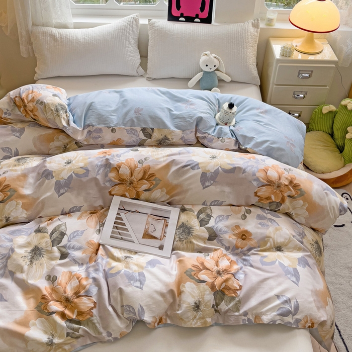 91家纺网 家纺一手货源 找家纺 依庭 2025春夏新款12868全棉纯棉印花卡通系列单被套 被套单件 楠得遇见