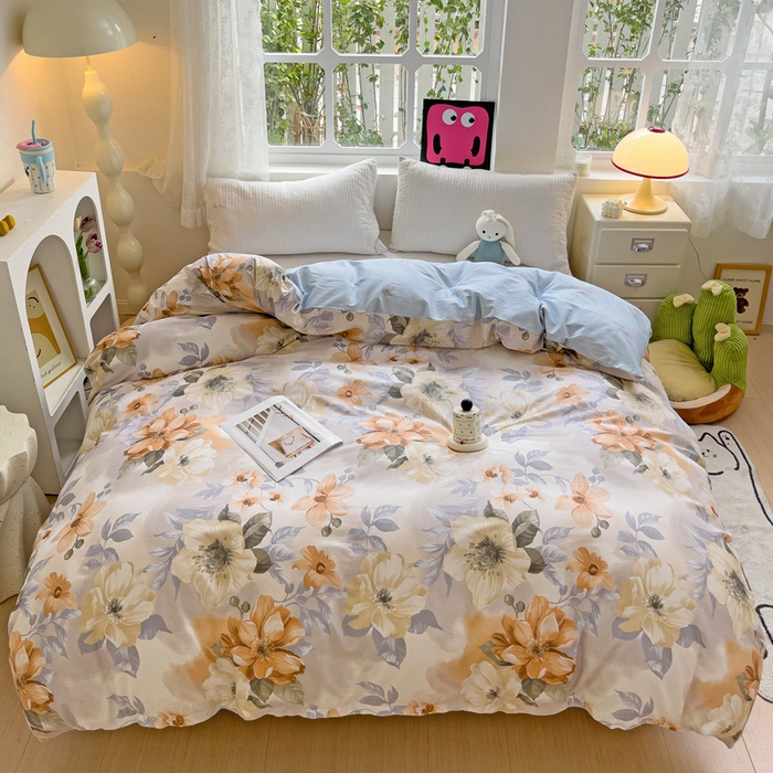 91家纺网 家纺一手货源 找家纺 依庭 2025春夏新款12868全棉纯棉印花卡通系列单被套 被套单件 楠得遇见