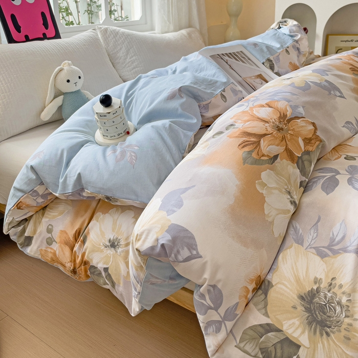 91家纺网 家纺一手货源 找家纺 依庭 2025春夏新款12868全棉纯棉印花卡通系列单被套 被套单件 楠得遇见