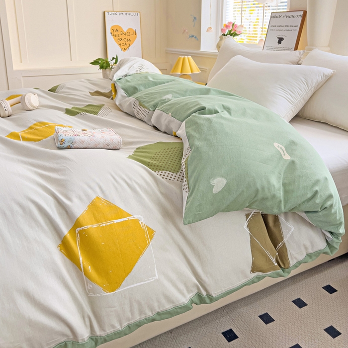 91家纺网 家纺一手货源 找家纺 依庭 2025春夏新款12868全棉纯棉印花卡通系列单被套 被套单件 弹唱小象