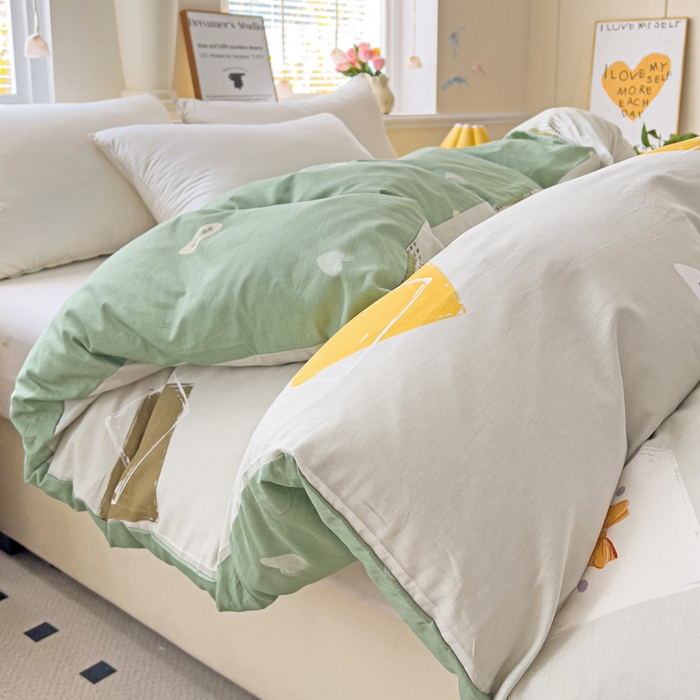 91家纺网 家纺一手货源 找家纺 依庭 2025春夏新款12868全棉纯棉印花卡通系列单被套 被套单件 弹唱小象