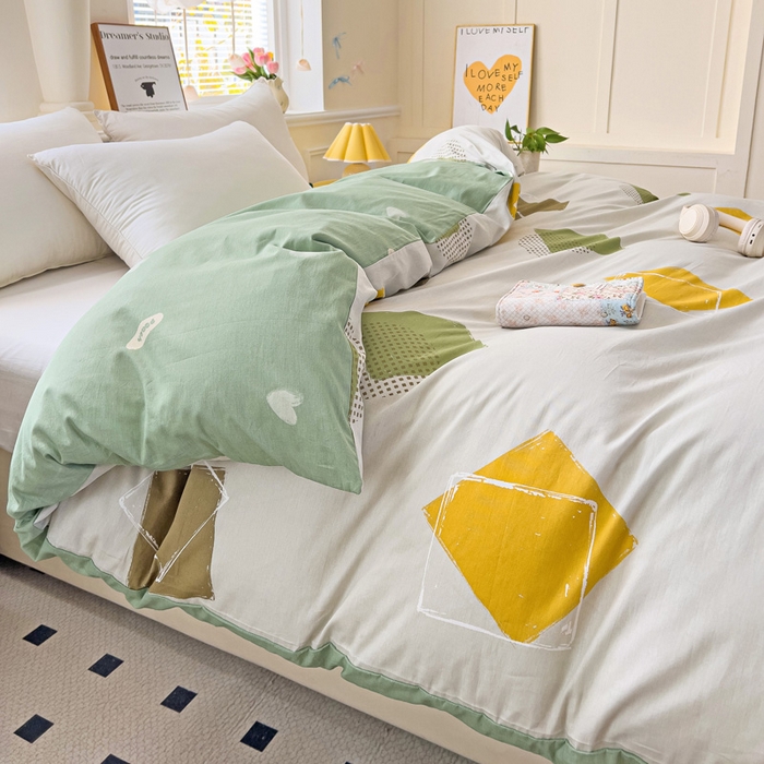 91家纺网 家纺一手货源 找家纺 依庭 2025春夏新款12868全棉纯棉印花卡通系列单被套 被套单件 弹唱小象