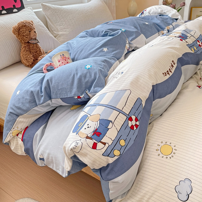 91家纺网 家纺一手货源 找家纺 依庭 2025春夏新款12868全棉纯棉印花卡通系列单被套 被套单件 花语情怀