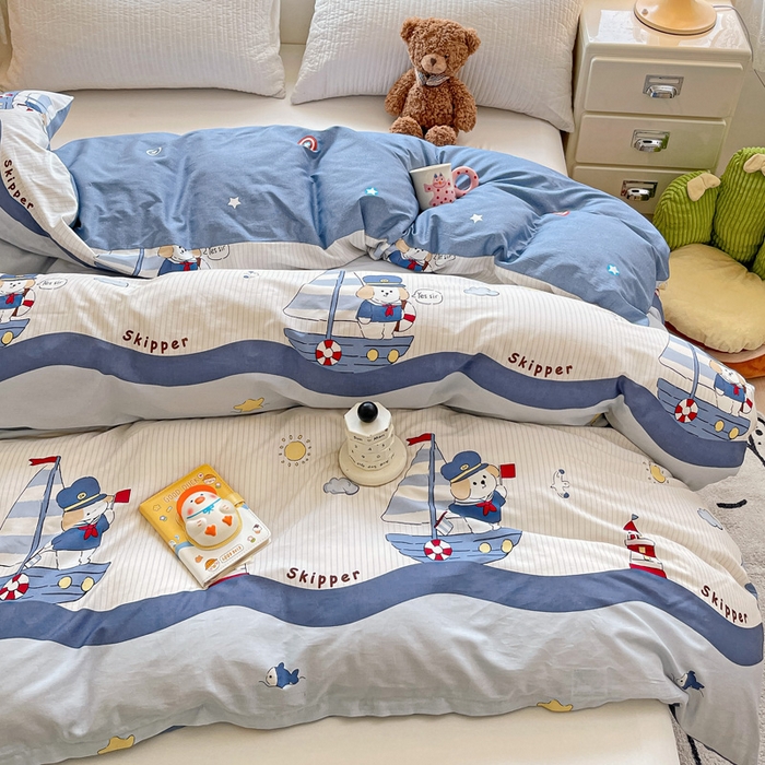 91家纺网 家纺一手货源 找家纺 依庭 2025春夏新款12868全棉纯棉印花卡通系列单被套 被套单件 花语情怀