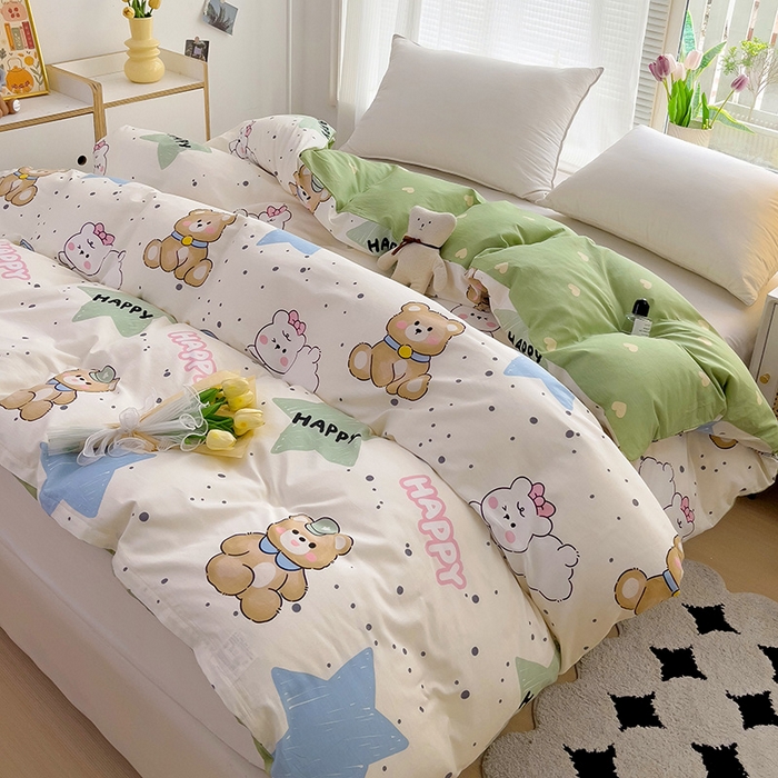 91家纺网 家纺一手货源 找家纺 依庭 2025春夏新款12868全棉纯棉印花卡通系列单被套 被套单件 江南小调