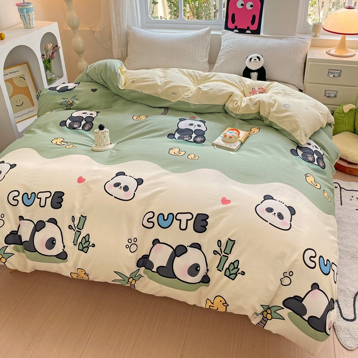 91家纺网 家纺一手货源 找家纺 依庭 2025春夏新款12868全棉纯棉印花卡通系列单被套 被套单件 蓝星绮梦