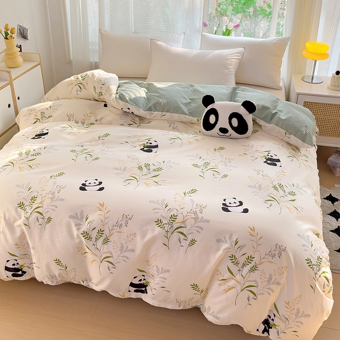 91家纺网 家纺一手货源 找家纺 依庭 2025春夏新款12868全棉纯棉印花卡通系列单被套 被套单件 乐柠-黄