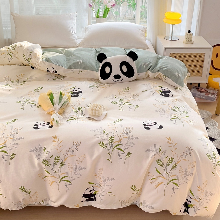 91家纺网 家纺一手货源 找家纺 依庭 2025春夏新款12868全棉纯棉印花卡通系列单被套 被套单件 乐柠-黄