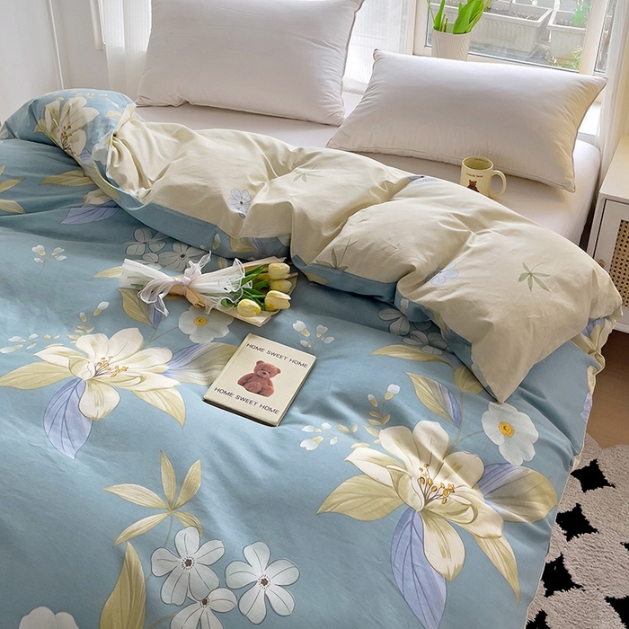 91家纺网 家纺一手货源 找家纺 依庭 2025春夏新款12868全棉纯棉印花卡通系列单被套 被套单件 青禾