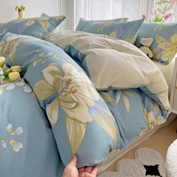 91家纺网 家纺一手货源 找家纺 依庭 2025春夏新款12868全棉纯棉印花卡通系列单被套 被套单件 青禾