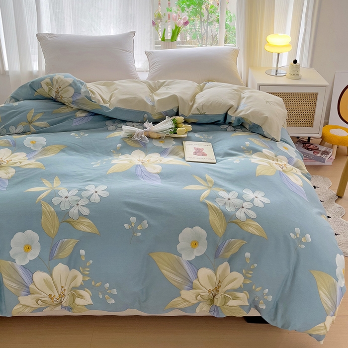 91家纺网 家纺一手货源 找家纺 依庭 2025春夏新款12868全棉纯棉印花卡通系列单被套 被套单件 青禾