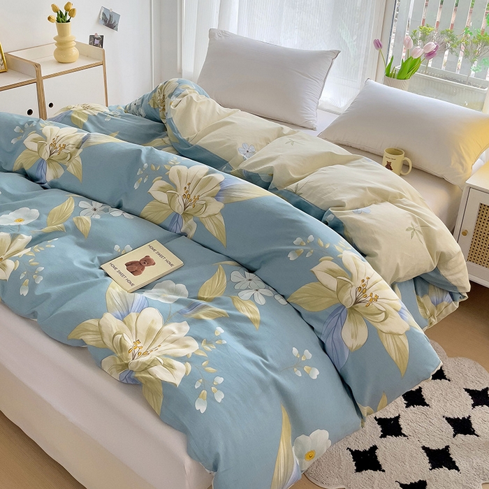 91家纺网 家纺一手货源 找家纺 依庭 2025春夏新款12868全棉纯棉印花卡通系列单被套 被套单件 青禾