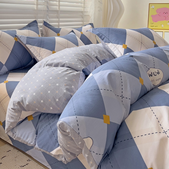 91家纺网 家纺一手货源 找家纺 依庭 2025春夏新款12868全棉纯棉印花卡通系列单被套 被套单件 糖果影院