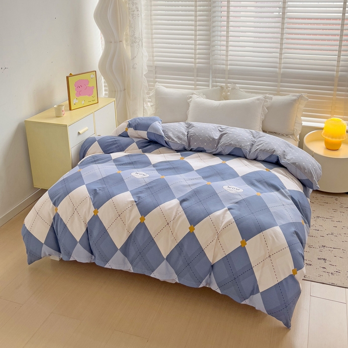 91家纺网 家纺一手货源 找家纺 依庭 2025春夏新款12868全棉纯棉印花卡通系列单被套 被套单件 糖果影院