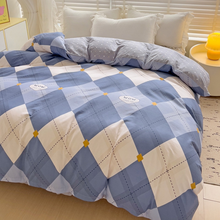 91家纺网 家纺一手货源 找家纺 依庭 2025春夏新款12868全棉纯棉印花卡通系列单被套 被套单件 糖果影院