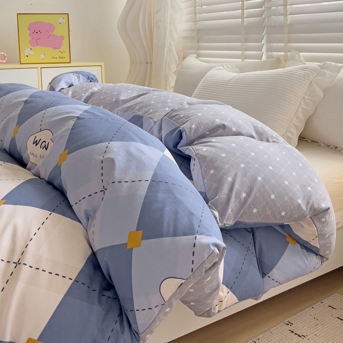 91家纺网 家纺一手货源 找家纺 依庭 2025春夏新款12868全棉纯棉印花卡通系列单被套 被套单件 太空奇遇