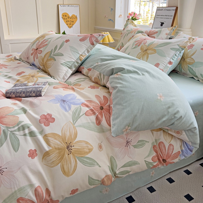 91家纺网 家纺一手货源 找家纺 依庭 2025春夏新款12868全棉纯棉印花卡通系列单被套 被套单件 糖果影院