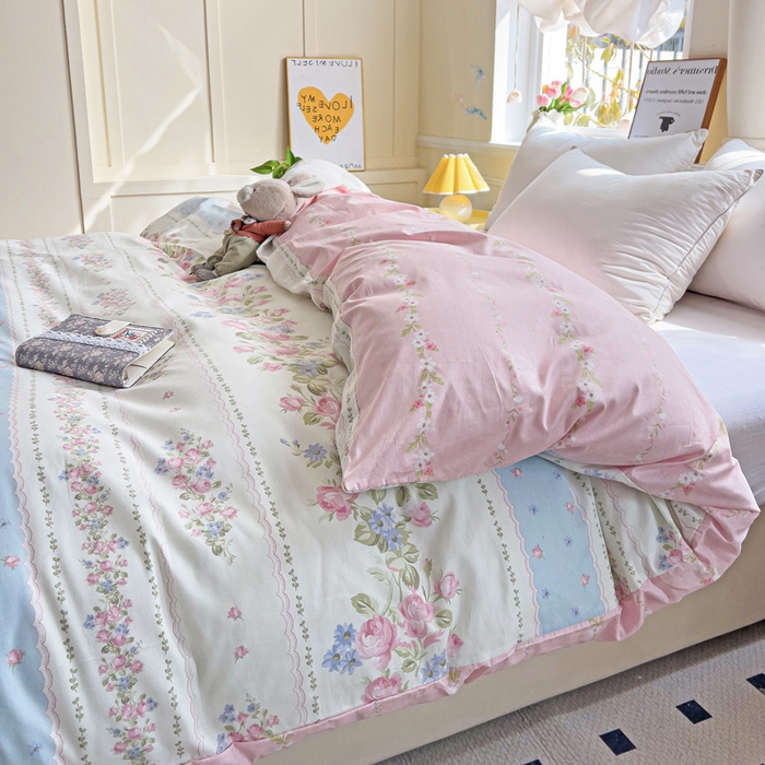 91家纺网 家纺一手货源 找家纺 依庭 2025春夏新款12868全棉纯棉印花卡通系列单被套 被套单件 小熊系铃