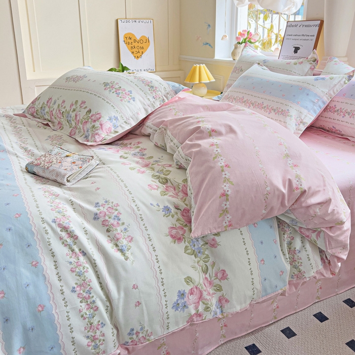 91家纺网 家纺一手货源 找家纺 依庭 2025春夏新款12868全棉纯棉印花卡通系列单被套 被套单件 小熊系铃