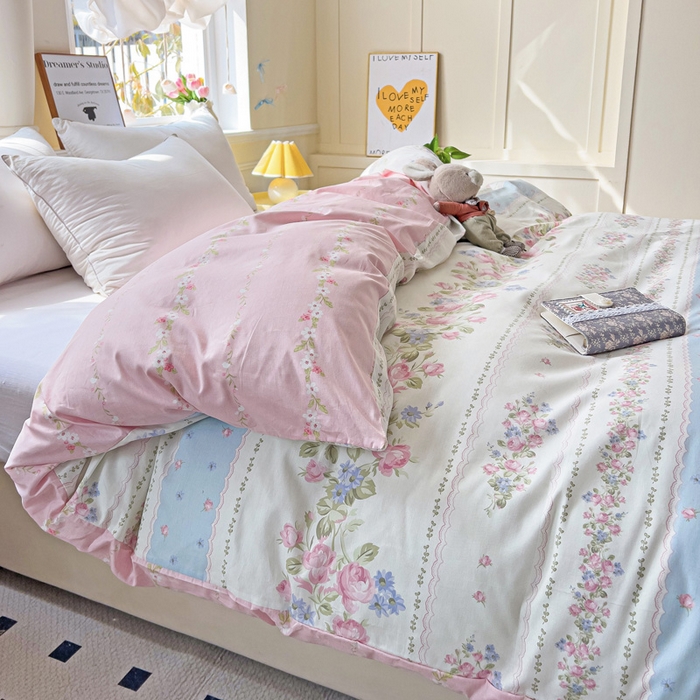 91家纺网 家纺一手货源 找家纺 依庭 2025春夏新款12868全棉纯棉印花卡通系列单被套 被套单件 小熊系铃