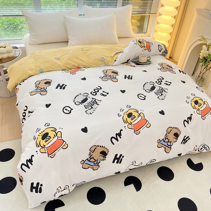 91家纺网 家纺一手货源 找家纺 依庭 2025春夏新款12868全棉纯棉印花卡通系列单被套 被套单件 浮云初梦