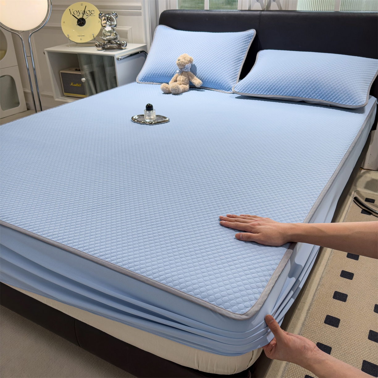 （总）乐家欣 2025新款A类5A抗菌级针织豆豆床笠系列