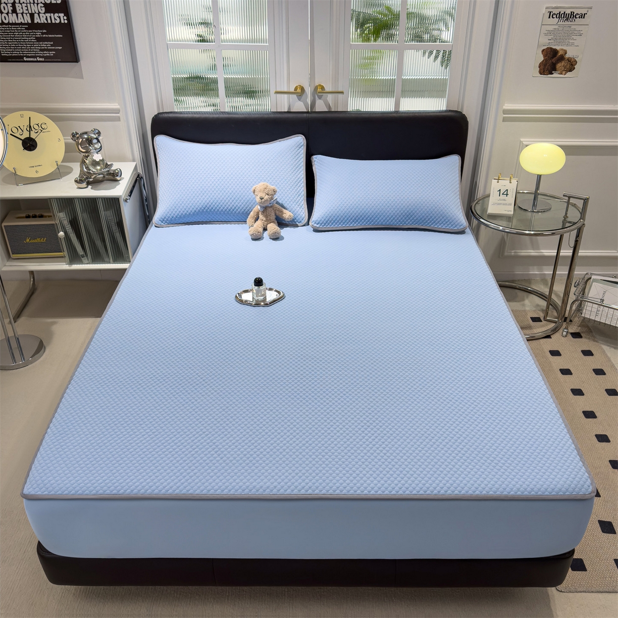 91家纺网 家纺一手货源 找家纺 （总）乐家欣 2025新款A类5A抗菌级针织豆豆床笠系列