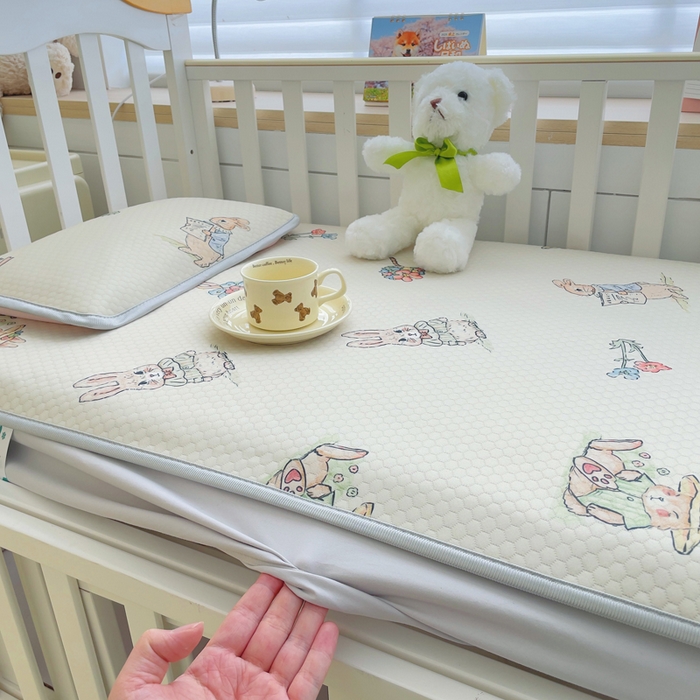 小叮当家纺仓储工厂店 （提供买家秀 爆款花型 不断货）2025新款冰豆豆儿童卡通凉席床笠 小兔