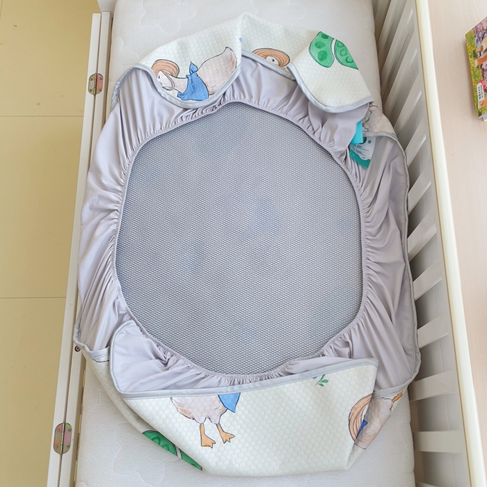 91家纺网 家纺一手货源 找家纺 小叮当家纺仓储工厂店 （提供买家秀 爆款花型 不断货）2025新款冰豆豆儿童卡通凉席床笠 小鸭子