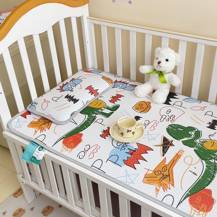 91家纺网 家纺一手货源 找家纺 小叮当家纺仓储工厂店 （提供买家秀 爆款花型 不断货）2025新款冰豆豆儿童卡通凉席床席 恐龙