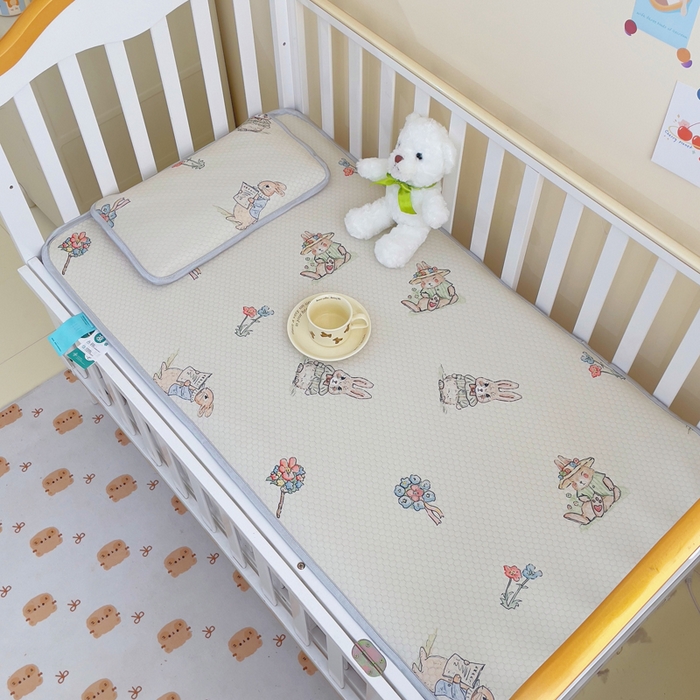 91家纺网 家纺一手货源 找家纺 小叮当家纺仓储工厂店 （提供买家秀 爆款花型 不断货）2025新款冰豆豆儿童卡通凉席床席 小兔