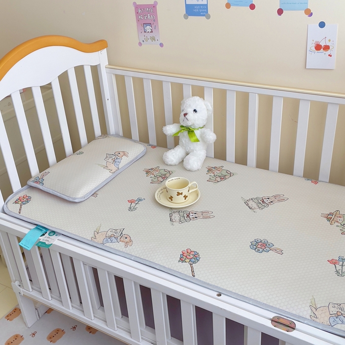 91家纺网 家纺一手货源 找家纺 小叮当家纺仓储工厂店 （提供买家秀 爆款花型 不断货）2025新款冰豆豆儿童卡通凉席床席 小兔