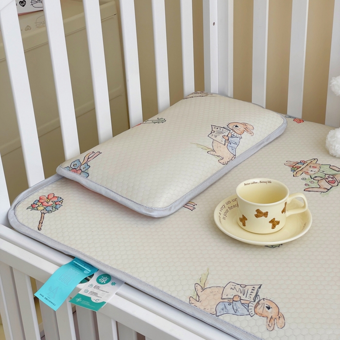 91家纺网 家纺一手货源 找家纺 小叮当家纺仓储工厂店 （提供买家秀 爆款花型 不断货）2025新款冰豆豆儿童卡通凉席床席 小兔