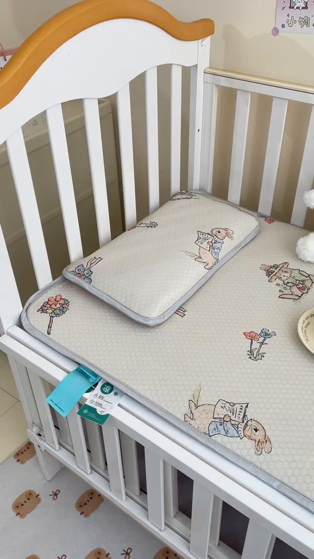 91家纺网 家纺一手货源 找家纺 小叮当家纺仓储工厂店 （提供买家秀 爆款花型 不断货）2025新款冰豆豆儿童卡通凉席床席 小兔