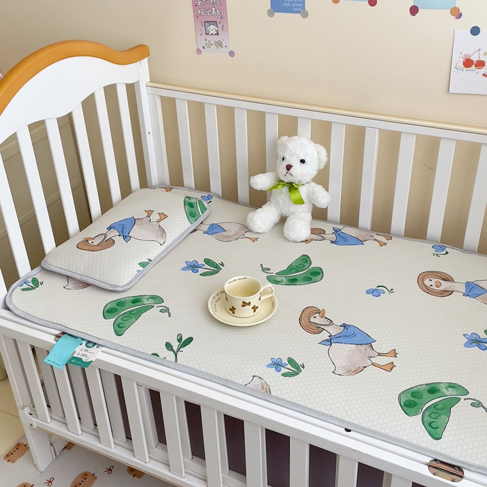 91家纺网 家纺一手货源 找家纺 小叮当家纺仓储工厂店 （提供买家秀 爆款花型 不断货）2025新款冰豆豆儿童卡通凉席床席 小鸭子