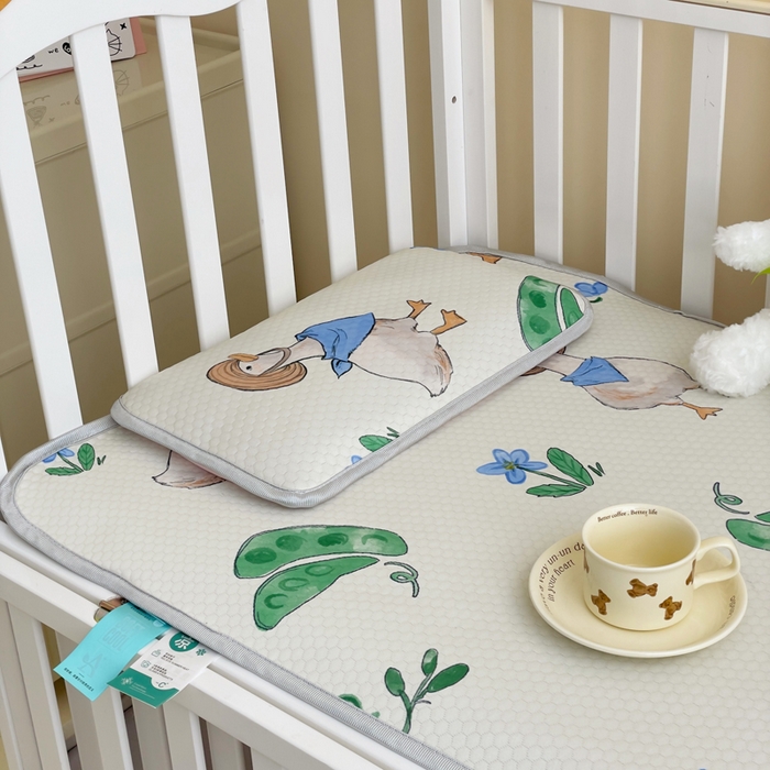 91家纺网 家纺一手货源 找家纺 小叮当家纺仓储工厂店 （提供买家秀 爆款花型 不断货）2025新款冰豆豆儿童卡通凉席床席 小鸭子