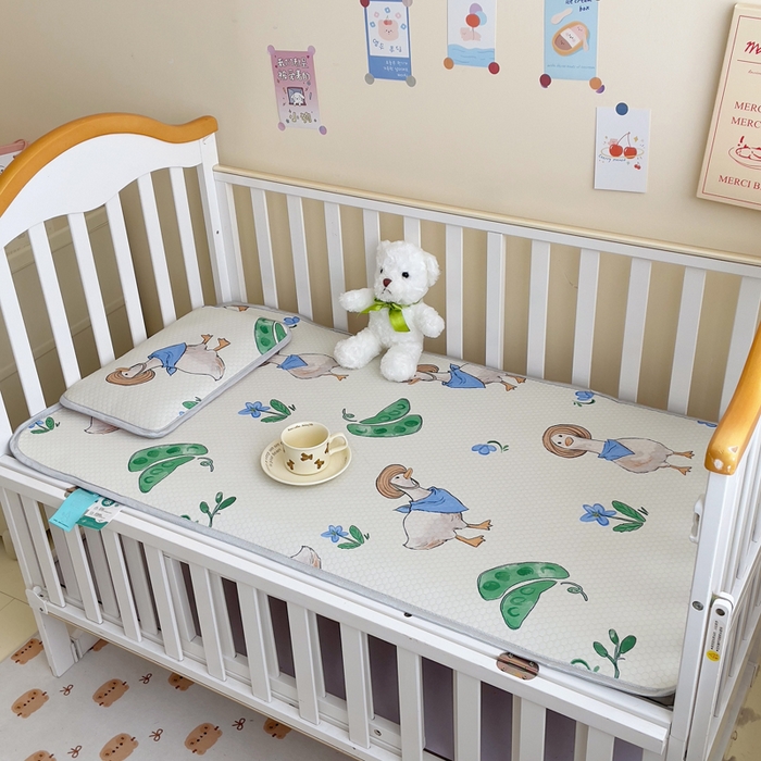 91家纺网 家纺一手货源 找家纺 小叮当家纺仓储工厂店 （提供买家秀 爆款花型 不断货）2025新款冰豆豆儿童卡通凉席床席 小鸭子