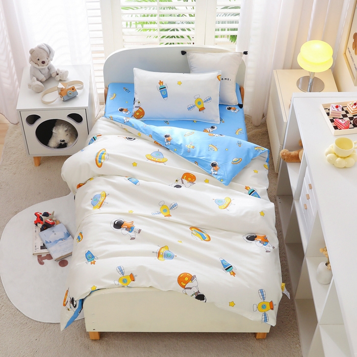 91家纺网 家纺一手货源 找家纺 （总）2025年新款幼儿园全棉被子三件套宝宝入园纯棉六件套被褥午睡被套