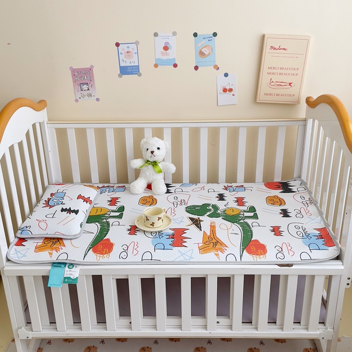 91家纺网 家纺一手货源 找家纺 小叮当家纺仓储工厂店 （提供买家秀 爆款花型 不断货）2025新款冰豆豆儿童卡通凉席床席 恐龙