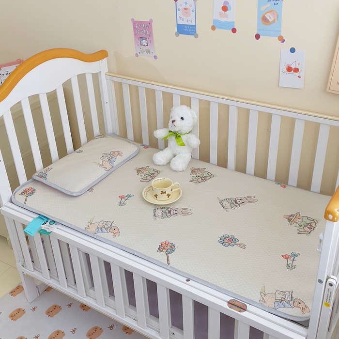 91家纺网 家纺一手货源 找家纺 小叮当家纺仓储工厂店 （提供买家秀 爆款花型 不断货）2025新款冰豆豆儿童卡通凉席床席 小兔