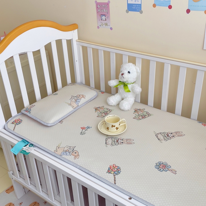 91家纺网 家纺一手货源 找家纺 小叮当家纺仓储工厂店 （提供买家秀 爆款花型 不断货）2025新款冰豆豆儿童卡通凉席床席 小兔