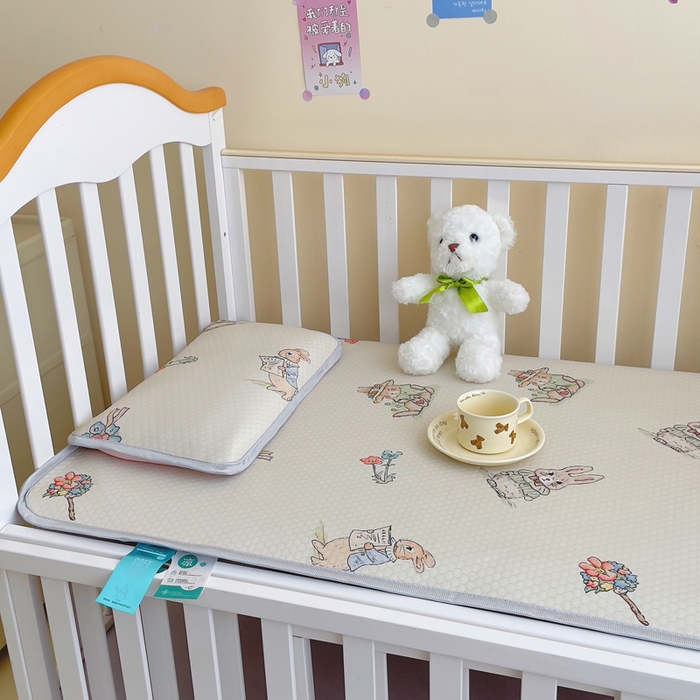 91家纺网 家纺一手货源 找家纺 小叮当家纺仓储工厂店 （提供买家秀 爆款花型 不断货）2025新款冰豆豆儿童卡通凉席床席 小兔