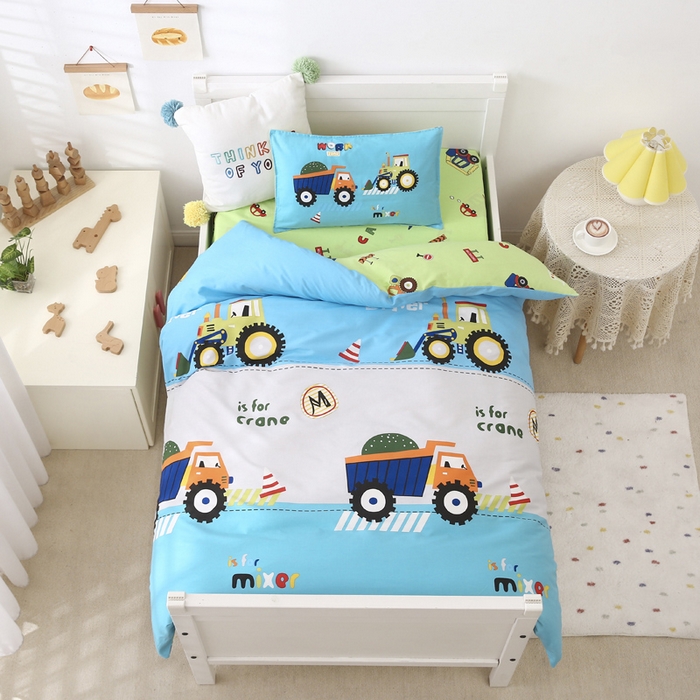 91家纺网 家纺一手货源 找家纺 （总）2025年新款幼儿园全棉被子三件套宝宝入园纯棉六件套被褥午睡被套