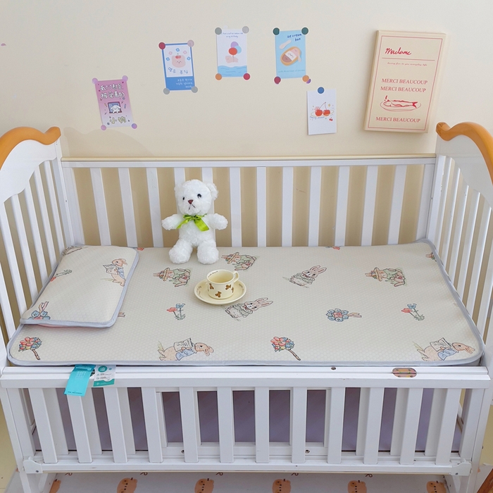 91家纺网 家纺一手货源 找家纺 小叮当家纺仓储工厂店 （提供买家秀 爆款花型 不断货）2025新款冰豆豆儿童卡通凉席床席 小兔