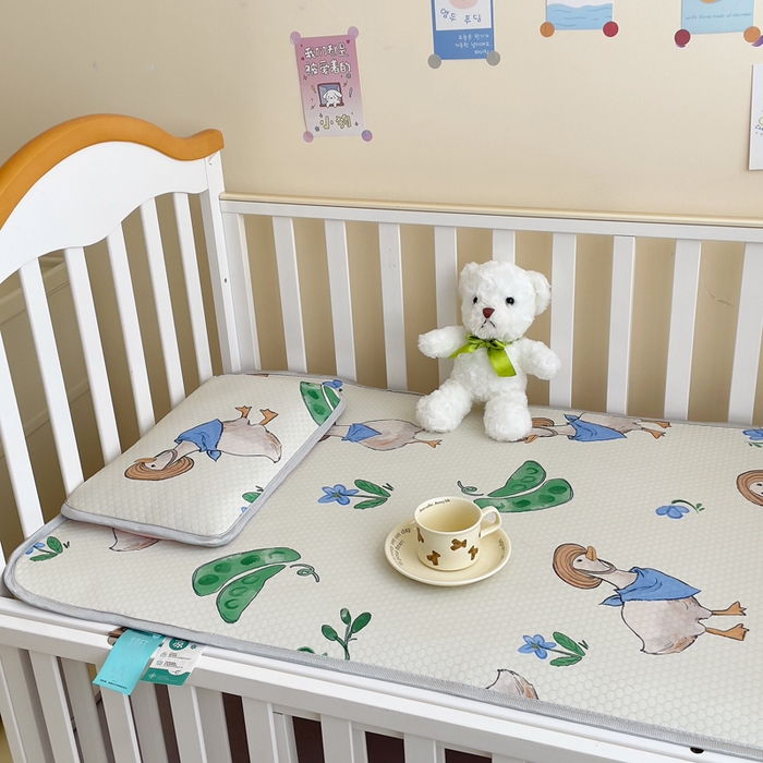 91家纺网 家纺一手货源 找家纺 小叮当家纺仓储工厂店 （提供买家秀 爆款花型 不断货）2025新款冰豆豆儿童卡通凉席床席 小鸭子