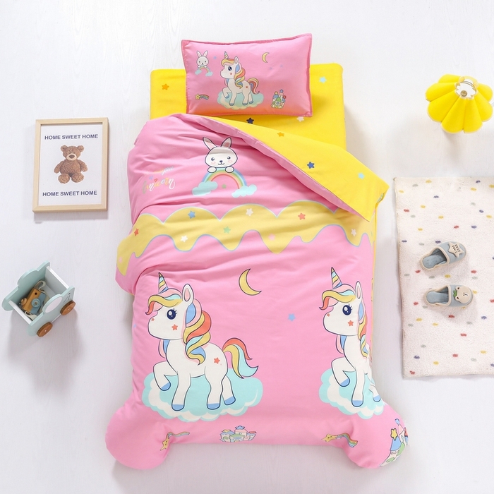 91家纺网 家纺一手货源 找家纺 （总）2025年新款幼儿园全棉被子三件套宝宝入园纯棉六件套被褥午睡被套