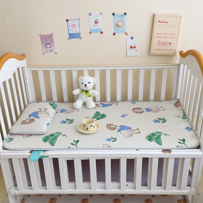 91家纺网 家纺一手货源 找家纺 小叮当家纺仓储工厂店 （提供买家秀 爆款花型 不断货）2025新款冰豆豆儿童卡通凉席床席 小鸭子